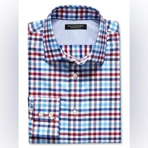 2/49$ Men’s Banana Republic SLIM-FIT NON-IRON TONAL GINGHAM dress SHIRT Sz small
